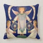 Scandinavian Saint Lucia Angels; Christmas Eve Throw Pillows