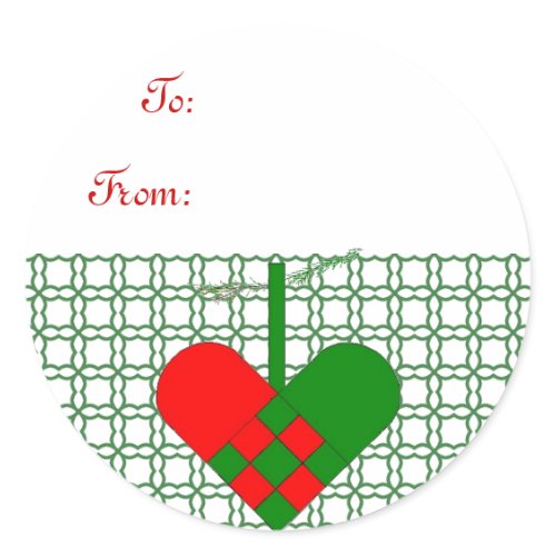 Scandinavian Straw Basket Gift Tag sticker