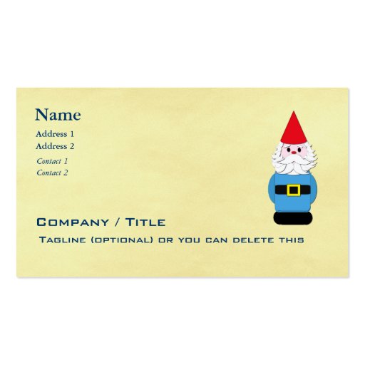 Scandinavian Troll / Gnome Business Cards (front side)