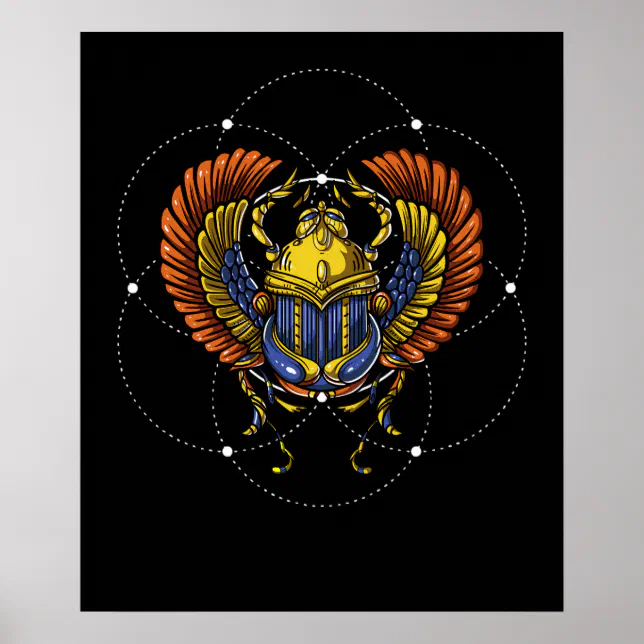 Scarab Beetle Egyptian Symbol Sacred Geometry Poster Zazzle