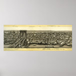 Scarce 1880 Brooklyn NY Panorama posters