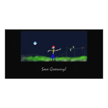 Scarecrow and the moon photo card template