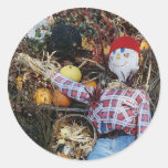 Scarecrow Decoration Round Sticker