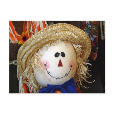 Scarecrow Face Postcards by FallSeason