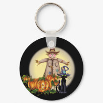 SCARECROW, JACK & CAT by SHARON SHARPE keychains