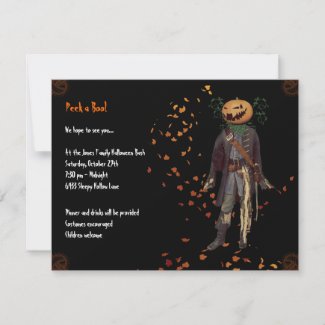 Scarecrow Jack Halloween Party Invitation invitation