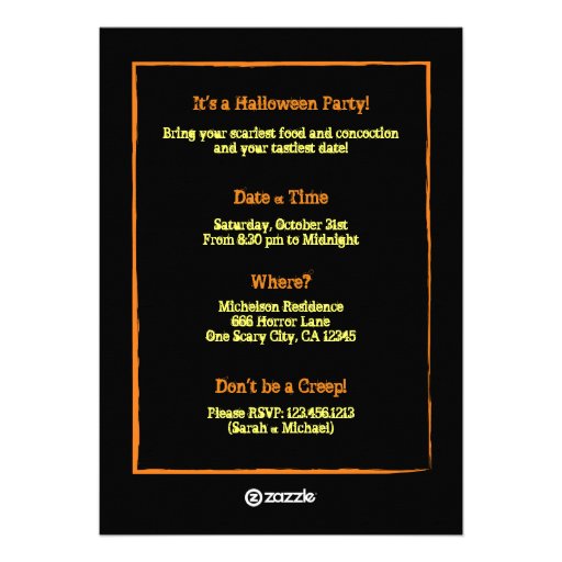 Scarecrow Moonlight Halloween Party Card