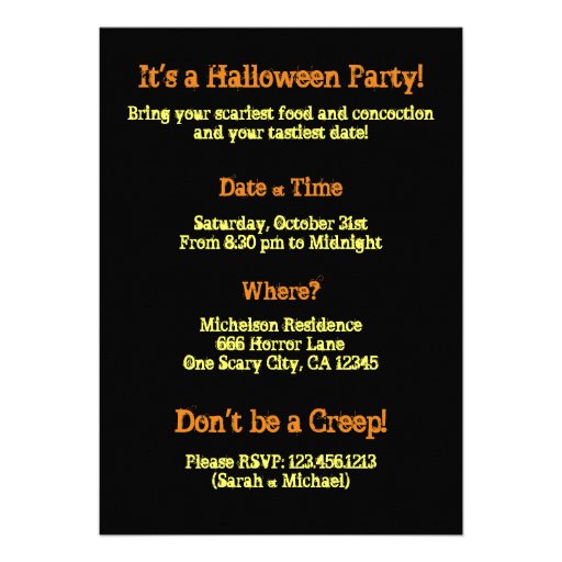 Scarecrow Moonlight Halloween Party Invites