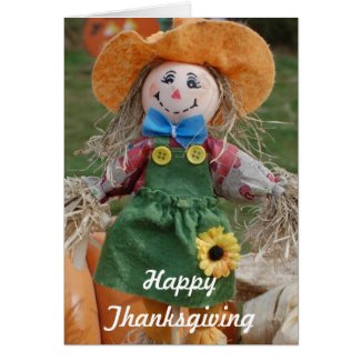 Scarecrow Pumpkin Thanksgiving Greeting Card