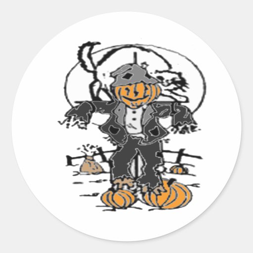 Scarecrow Round Stickers