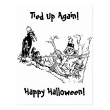 Scarecrow Tied in Tree Post Card