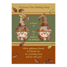 Scarecrow Twins Invitation