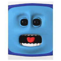 Scared blue square smiley flyers by SmileyFaceStore Scared blue square smiley flyers