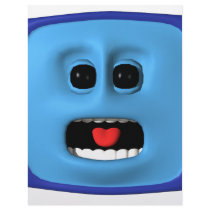 Scared blue square smiley custom letterhead