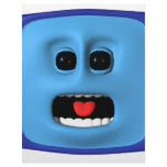 Scared blue square smiley custom letterhead