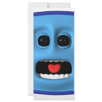 Scared blue square smiley rack cards by SmileyFaceStore Scared blue square smiley rack cards