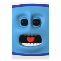 Scared blue square smiley stationery by SmileyFaceStore Scared blue square smiley stationery