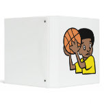 Scared boy player basketball binders