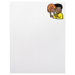 Scared boy player basketball letterhead