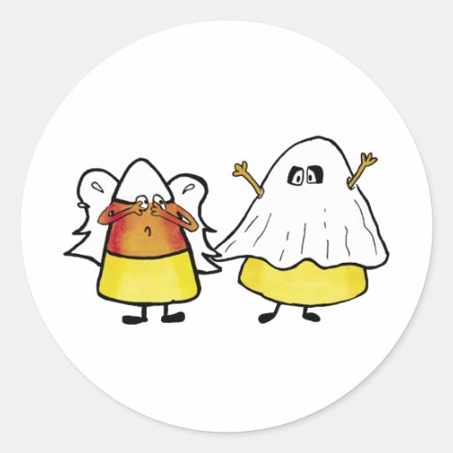Scared Candy Corn Stickers