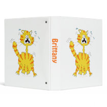 Scared Cartoon Cat Custom Name Binder Template