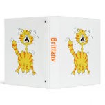 Scared Cartoon Cat Custom Name Binder Template