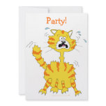 Scared Cartoon Cat Funny invitations
