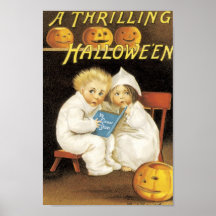 Scared Children on Halloween Print