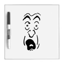 Scared Face Dry Erase White Board
