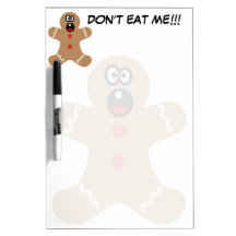 Scared Gingerbread Men the Best Christmas Guests Dry-Erase Whiteboards