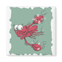 Scared Lobster magnets by DrDorian Scared Lobster magnets