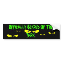 Scared of The Dark Halloween Sticker. bumper stickers