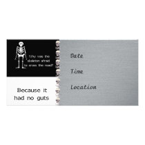 Scared Skeleton Custom Photo Card