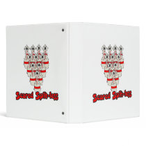 scared split-less frightenened cartoon bowling pin binders
