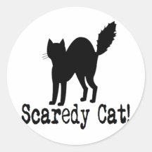 Scaredy Cat! Round Stickers