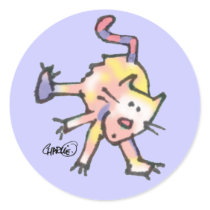 Scaredy Cat Sticker by hot_art_studio Scaredy Cat Sticker