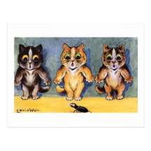 Scaredy Cats by Louis Wain Post Cards