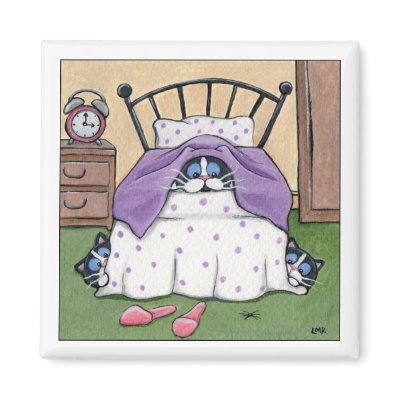 Scaredy Cats - Cat Magnet by LisaMarieArt