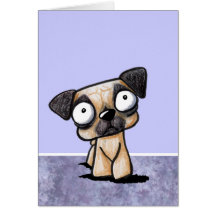 Scaredy Pug Card