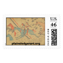 Scares the Enemy: Two Warriors Stealing 4 Horses Postage
