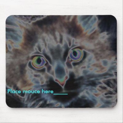 scarey cat, Place mouce here_____ Mouse Mat by myindianpony