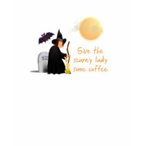 Scarey witch before coffee ladies shirt by ChiaPetRescue Scarey witch before coffee ladies shirt
