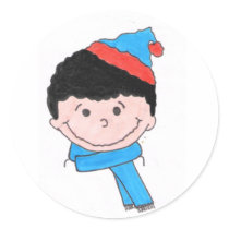"scarf" sticker by starvingsteven "scarf" sticker