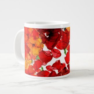 Scarlet and Orange Wallflowers Jumbo Mug