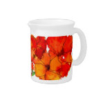 Scarlet and Orange Wallflowers Pitcher or Jug