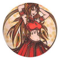 Scarlet belly dancer stickers by LacyChenault Scarlet belly dancer stickers