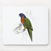Scarlet-Collared Parrakeet by Edward Lear Mouse Pad