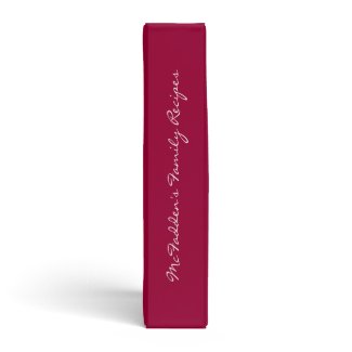 Scarlet Deep Red Recipe Personalized Name Binder binder