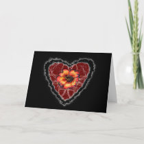 Scarlet Flower Heart Valentine Love Romance Card