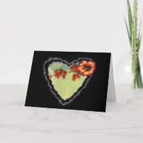 Scarlet Flowers Heart Valentine Love Romance Card
